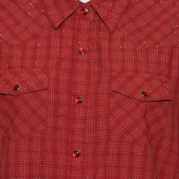 Vintage Wrangler Snap front Plaid shirt Size Medium - Picture 4 of 7